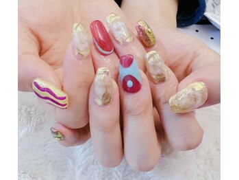 持ち込みネイル手書きアート10本