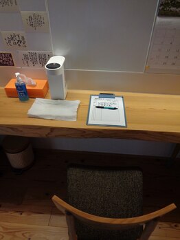 なごみ整体院/店内カウンター