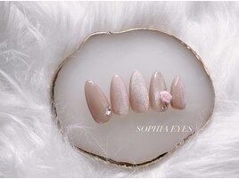 シンプル薔薇ネイル