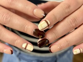 ブラウン×チェック