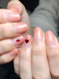 ワンポイントハートネイル