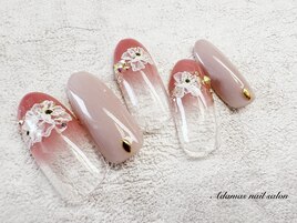 押し花グラデーションネイル