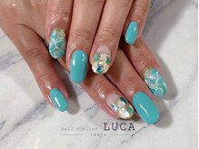 ネイルアトリエルカ(nail atelier LUCA)/W-268 夏色シェルミラーネイル