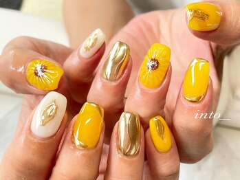 ネイルサロン イントゥ(into_)/ひまわり　夏　ミラー　リゾート