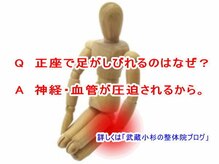 小池整体院/正座で足がしびれるのはなぜ？