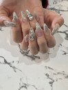 ☆ラメグラデのビジューネイル☆