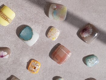 イユ ド ラペ(Yeux de LAPAIX)の写真/【オフ込フットバス付◎】フットネイル5,500円～♪美フォルムシンプル系～上品アートまでお任せください！