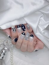 ビビ(ViVi)/ネイビーレースネイル