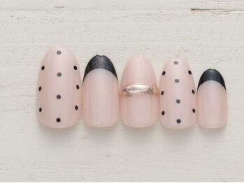 ネイルミックス 自由が丘店(Nail Mix)/ドット×フレンチ　5990円