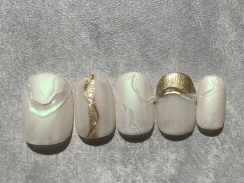 カラネイル 南森町店(calla nail)/マット×ツヤ　オーロラミラー