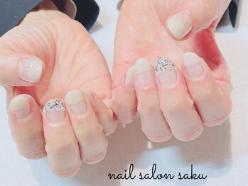 サク(saku)/ツイードネイル/定額ネイル