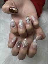 フラワーズネイル(flowers nail)/デザイン尽くしのリボンネイル