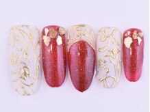 フォア ネイル(FOI NAIL)/手描きミラーネイル