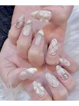 キレイエ ネイルズ(KIREIE NAILS)/ガーリー キルティング リボン
