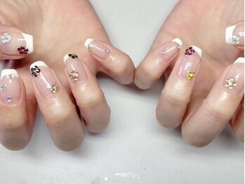 フレンチ×フラワーストーン