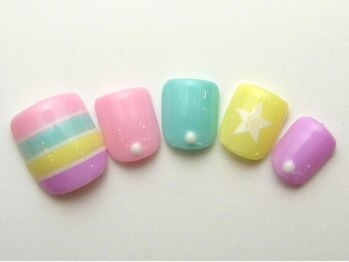 ネイルサロン ドレリッチ 大宮店(drerich)/パステルボーダーFOOT