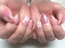 ネイルサロン マハロ 横浜四季の森フォレオ店(Nail Salon Mahalo)/桜&ミラーネイル