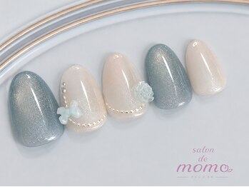 サロン ド モモ(salon de momo)の写真/【可愛いをずっと楽しめる♪何度でも同価格!】夏を彩る上品なオフィスネイル(オフ込み)¥6600~