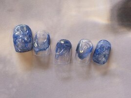 夏空透明感ブルーネイル
