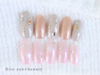 シンプルビジューネイル♪