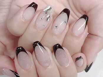 ブラックフレンチネイル