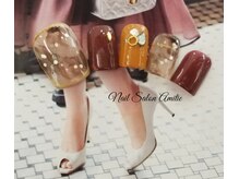 ネイルサロン アミティエ(Nail Salon Amitie)/白べっ甲ニュアンスfootネイル