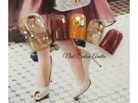 白べっ甲ニュアンスfootネイル