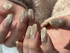 ブラウン/キラキラニュアンス