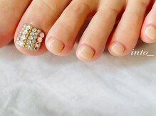 ネイルサロン イントゥ(into_)/フット　埋め尽くし　ストーン