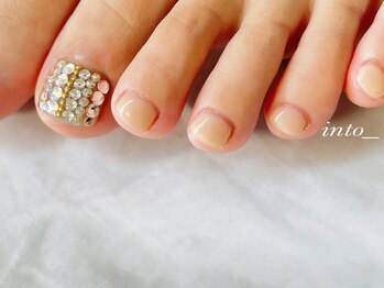 ネイルサロン イントゥ(into_)/フット　埋め尽くし　ストーン