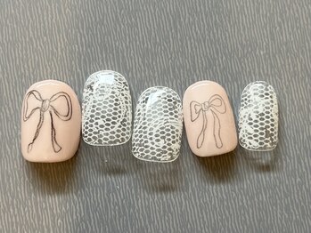 アイ ネイルズ 天神店(I nails)/リボンnail ￥7000