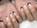 黒フレンチ×ハート