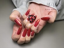 ユーネイル(YW nail)/ワンカラー＋パウダー＋パーツ