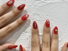 ビーナスベルト シブヤ(VENUS BELT SHIBUYA)/レッド×シェルネイル