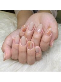ブラウンマーブルネイル