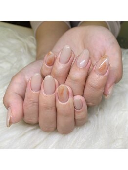 ブラウンマーブルネイル