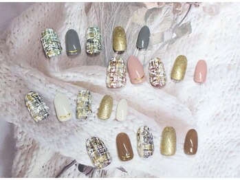 秋冬ネイル☆ツイード