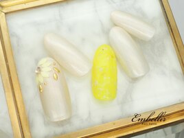 (1258)リーフ花柄ネイル