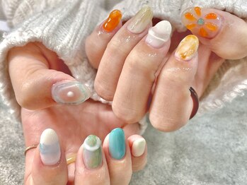 プライズアイリス アイラッシュ 池袋東口店(prize Iris eyelash)/夏色ぷっくりネイル【池袋】