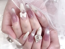 ロングピンクネイル　スカルプ