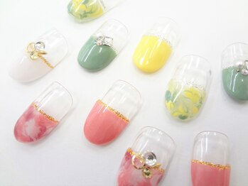 ネイルサロン クイール 小山店(NAIL SALON QUILL)/ハーフマーブルフレンチ