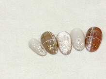 リベレ 福島店(LIBELLE)/チェック柄ネイル/秋冬デザイン