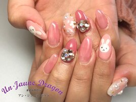 ピンク☆キャラクターネイル