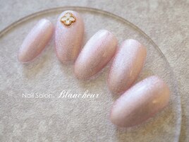 大人ピンクのマグネットネイル