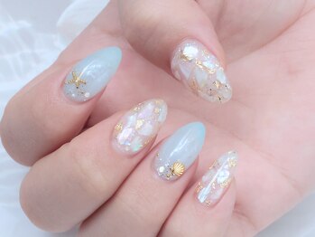 ネイルアンドアイラッシュスタジオ シュシュ(chouchou)/シェル・海・夏・金箔・ヒトデ