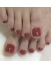 foot gel ワンカラー¥6500 カラーorラメ/フットバス付/保湿クリーム仕上げ♪