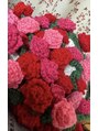 ロレインアイ 枚方店 先日、花束ブランケットというものを編んでみました♪