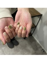 プライベートネイルサロン(private nail salon)/カーキ×ニュアンス