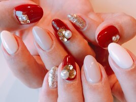 ボルドー×ビジュー