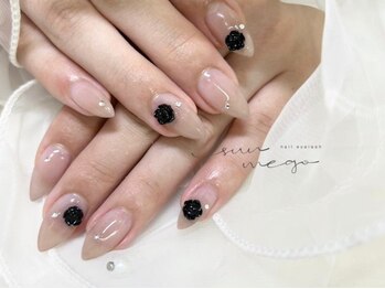 サンミーゴネイル 神戸店(Sunmego Nail)/黒バラネイル